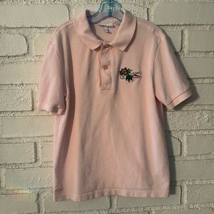 Lacoste Big Gator Pique Polo Pink Sz 12